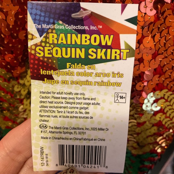 Rainbow sequence mini skirts brand new. OS fits most - Picture 3 of 3
